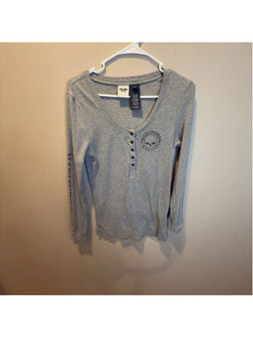 Womens Harley Davidson Long Sleeve (Gray) L